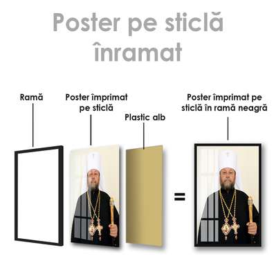 Poster - Andrei Năstase Mitropolit, 60 x 90 см, Poster inramat pe sticla