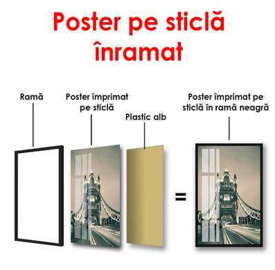 Постер - Черно белый мост, 45 x 90 см, Постер в раме, Винтаж