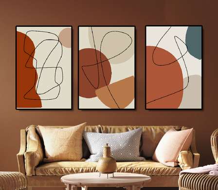 Poster - Liniile abstracte, 30 x 45 см, Panza pe cadru