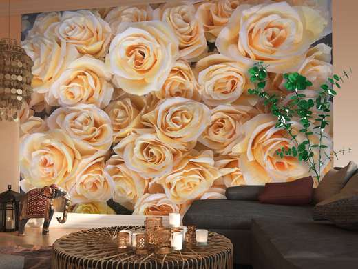 Фотообои - Бежевые розы