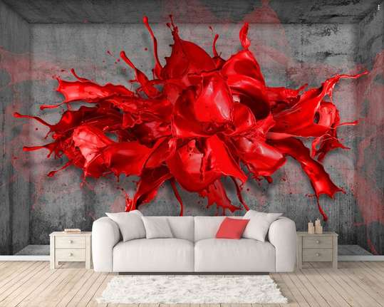 3D Wallpaper - Red abstract figure