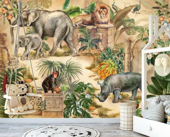 Nursery Wall Mural - Favorite animals in the jungle
