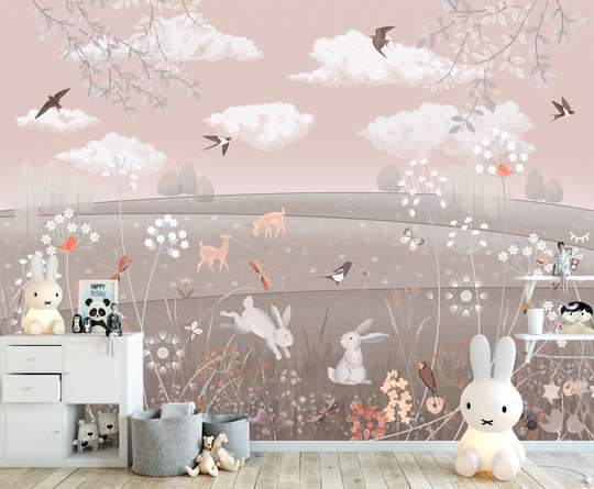 Wall mural for the nursery - Delicate landscape