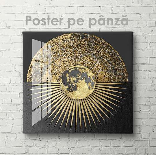 Poster - Golden moon, 40 x 40 см, Canvas on frame, Abstract