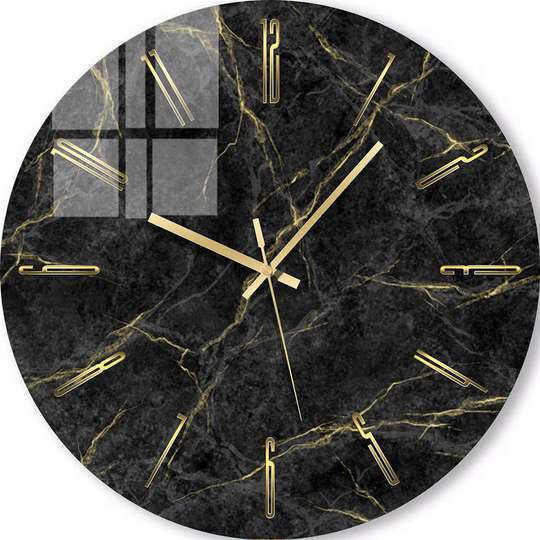 Glass clock - Dark Shades 1, 30cm