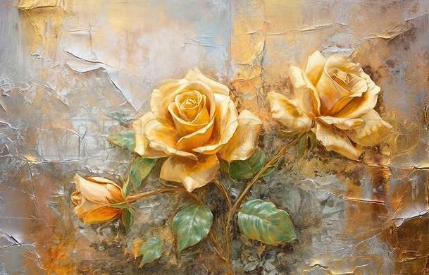 Modular picture, Beige roses with 3D effect, 108 х 60