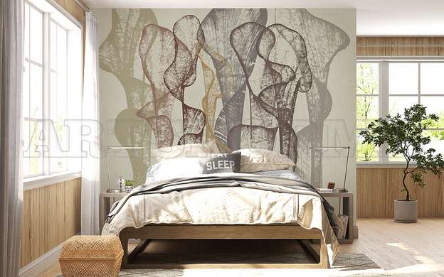 Wall mural - Multicolored lines in pale shades