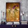 Poster - Purple spring flowers in a vase on the table, 60 x 90 см, Framed poster, Provence