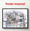 Poster - Orașul din Europa pictat, 90 x 60 см, Poster inramat pe sticla, Orașe și Hărți