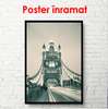 Постер - Черно белый мост, 45 x 90 см, Постер в раме, Винтаж
