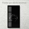 Poster - Aesthetic black rose, 45 x 90 см, Framed poster on glass