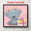 Poster - Koala with a gift, 100 x 100 см, Framed poster