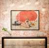 Poster - Chinese woman with red umbrella, 90 x 60 см, Framed poster, Different