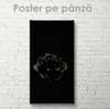 Постер - Эстетическая черная роза, 45 x 90 см, Постер на Стекле в раме