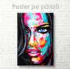 Poster - Portrait of a girl, 45 x 90 см, Framed poster on glass, Glamour
