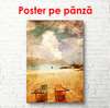 Постер - Старинная фотография пляжа, 60 x 90 см, Постер в раме, Винтаж