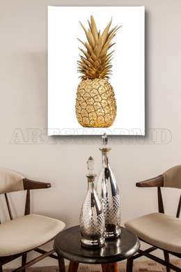 Poster - Ananas auriu, 30 x 45 см, Panza pe cadru, Glamour