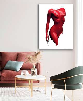 Poster - Red silhouette, 30 x 45 см, Canvas on frame