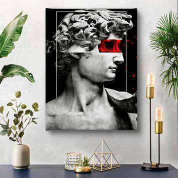 Poster - Statue of David with the Red Eye, 30 x 45 см, Canvas on frame, Different