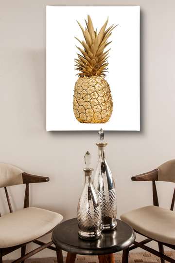 Poster - Golden Pineapple, 30 x 45 см, Canvas on frame