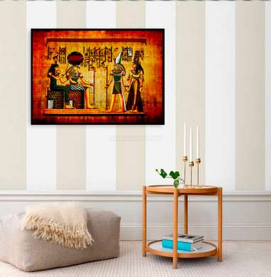 Poster - Istoria egipteană pe pergament, 90 x 60 см, Poster înrămat, Vintage