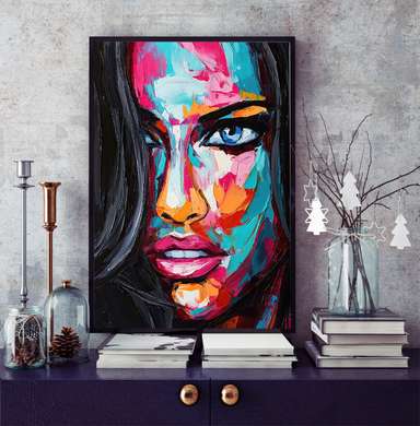Poster - Portrait of a girl, 30 x 60 см, Canvas on frame
