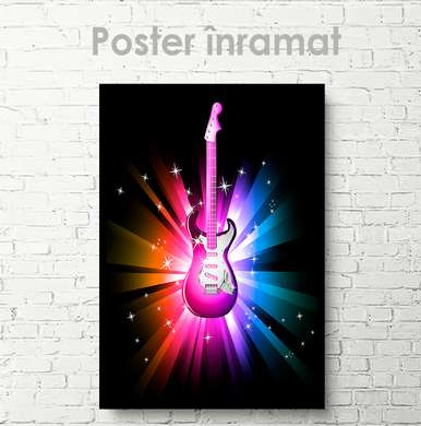 Poster - Electric guitar, 60 x 90 см, Framed poster on glass, Music