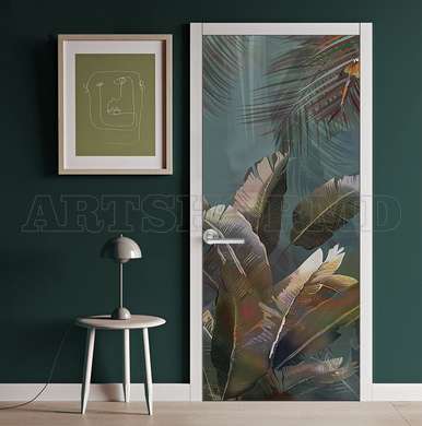 3D door sticker, Leaves, 60 x 90cm, Door Sticker