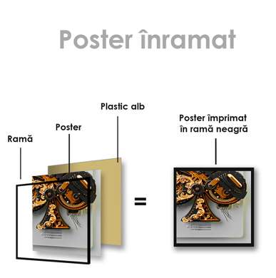 Poster - Mecanism, 100 x 100 см, Poster inramat pe sticla
