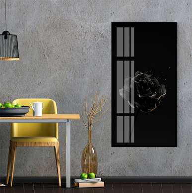 Постер - Эстетическая черная роза, 30 x 60 см, Холст на подрамнике