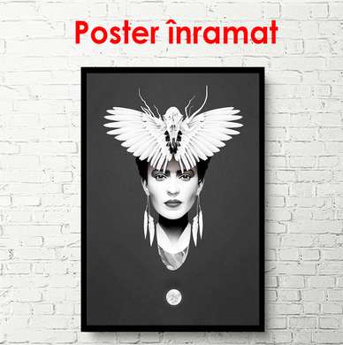 Poster - Ghost of a beautiful girl, 30 x 60 см, Canvas on frame, Black & White