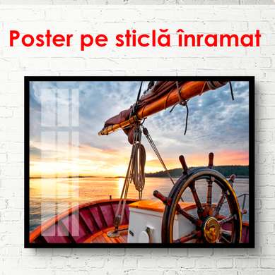 Poster - Călătorie pe mare la răsărit, 90 x 60 см, Poster înrămat