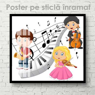 Poster - Kids, 100 x 100 см, Framed poster on glass, For Kids