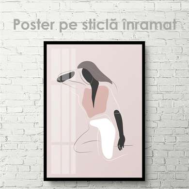 Poster - Girl, 60 x 90 см, Framed poster on glass