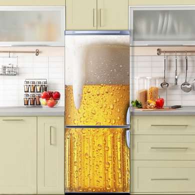 Stickere 3D pentru uși, Paharul cu bere rece, 60 x 90cm, Autocolant pentru Usi