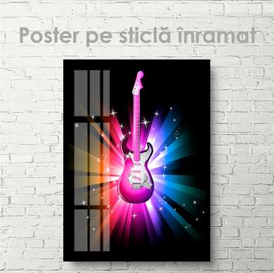 Poster - Chitara electrica, 60 x 90 см, Poster inramat pe sticla