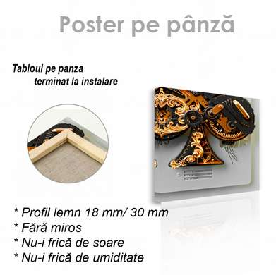 Poster - Mecanism, 100 x 100 см, Poster inramat pe sticla