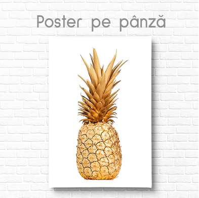 Poster - Ananas auriu, 30 x 45 см, Panza pe cadru, Glamour