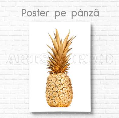 Poster - Ananas auriu, 30 x 45 см, Panza pe cadru, Glamour