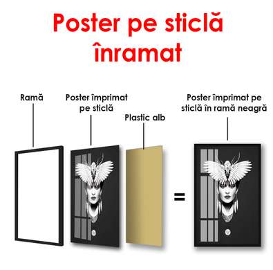 Poster - Fantoma unei fete frumoase, 30 x 60 см, Panza pe cadru, Alb Negru