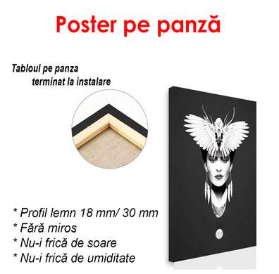 Постер - Призрак красивой девушке, 30 x 60 см, Холст на подрамнике, Черно Белые