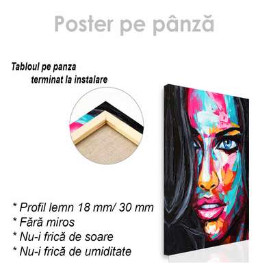 Poster - Portert al unei fete, 45 x 90 см, Poster inramat pe sticla