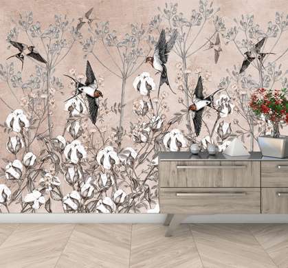 Wall Mural - Birds and bamboo plant