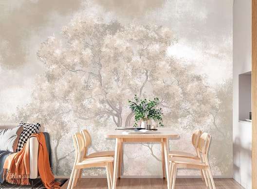 Wall Mural - Wood in beige tones