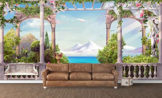 Wall Mural - Garden with access to the mountains and the sea