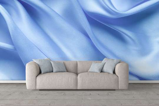Wall Mural - Blue silk
