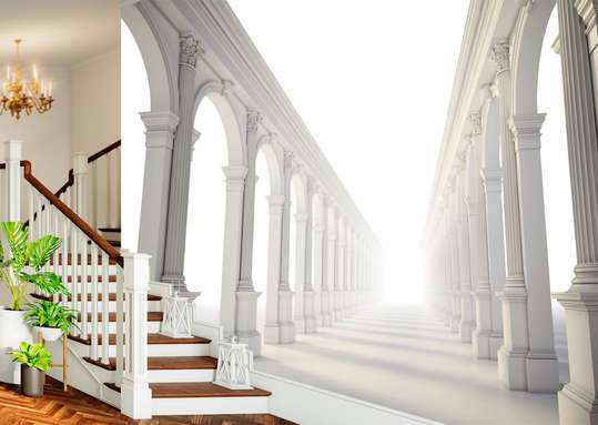 3Д Фотообои - Туннель с греческими колоннами