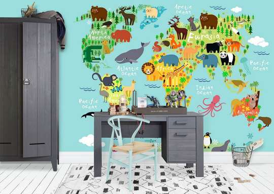 Wall Mural - Animal map