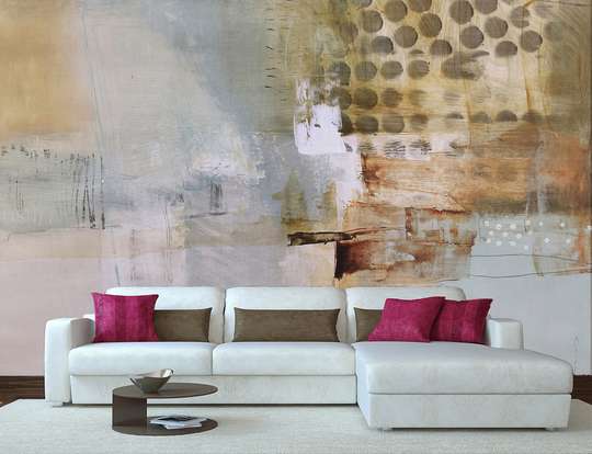Wall Mural - Beige abstract spots 2