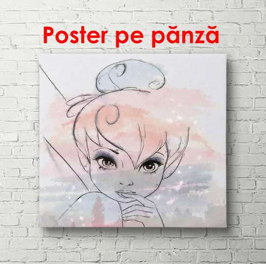Poster - Fairy Tinkerbell, 100 x 100 см, Framed poster